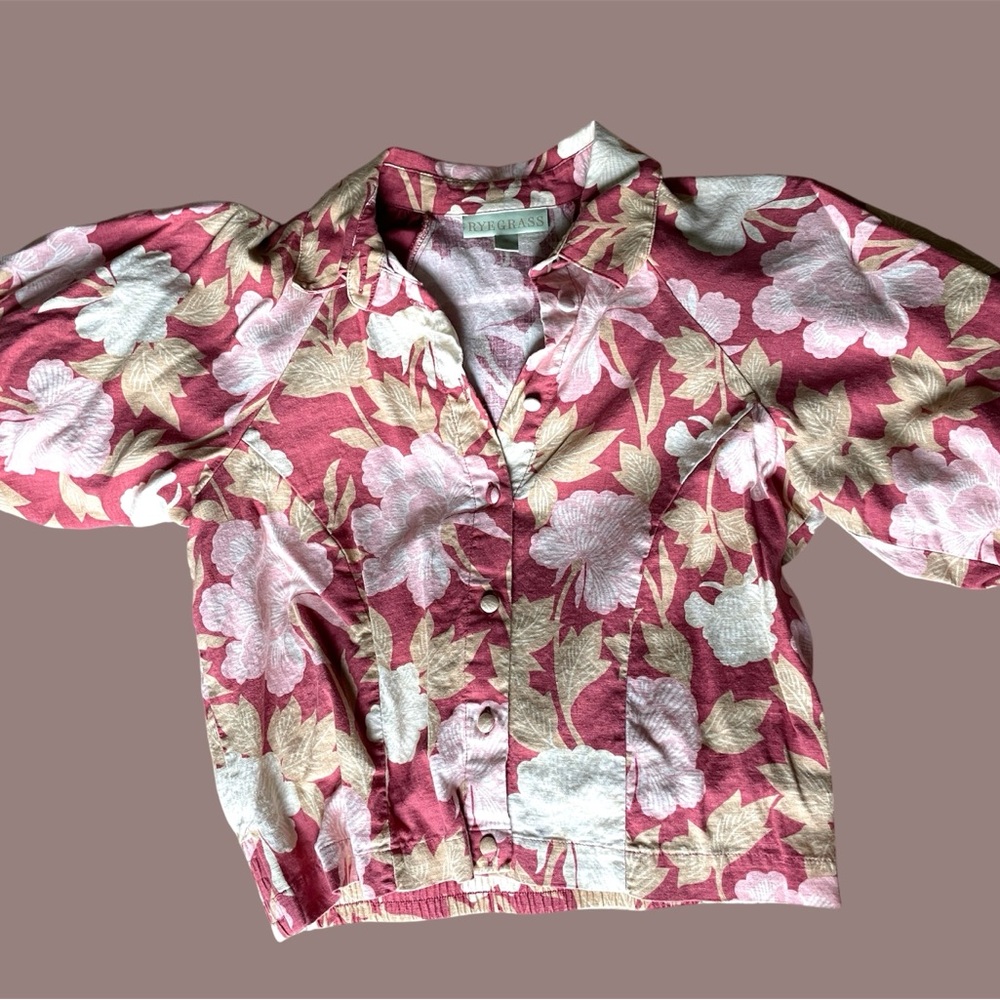 Ryegrass Pink Floral Shirt, Vacation Shirt, Tropical Flower Half Sleeve
